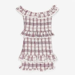 Tularosa Teri Plaid Mini Dress Size XS Cotton Blend Cottage Farmcore Summer